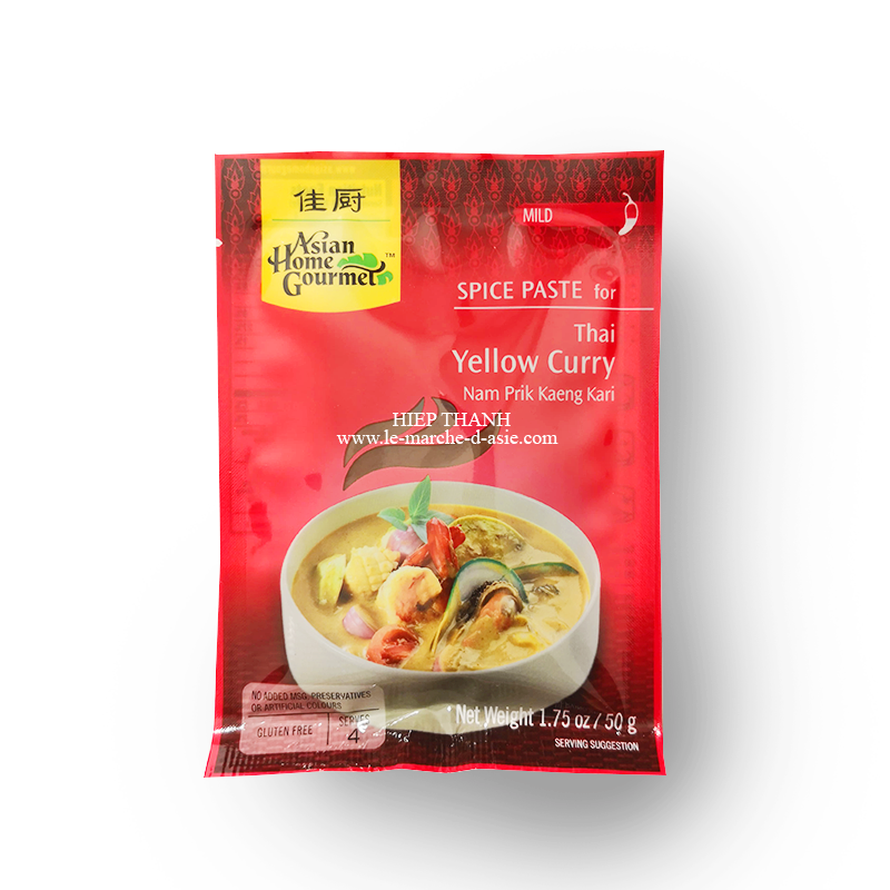 Pâte d'épices pour curry jaune thailandais - Doux - Asian Home Gourmet