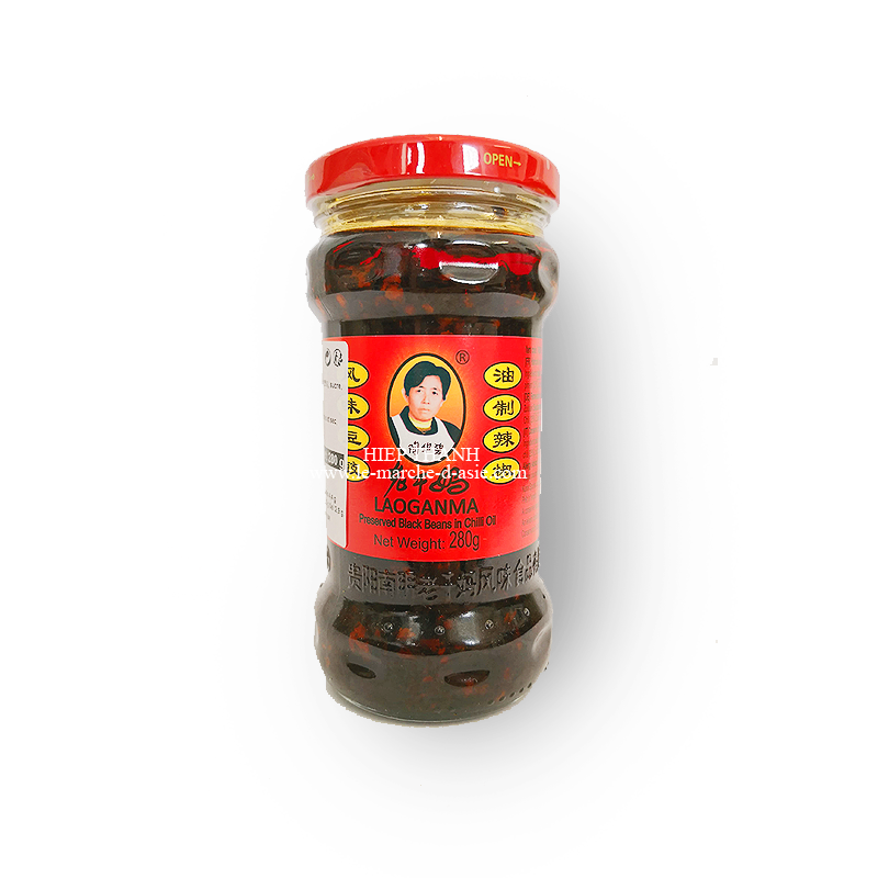 Haricots noirs fermentés dans huile pimentée 280g - Laoganma