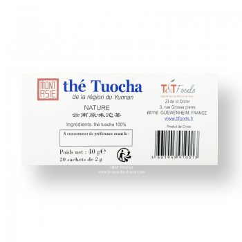 Yunnan Tuocha - Thé vert nature - Thé de Chine garanti d'origine - 20  sachets individuels - 40g : : Epicerie