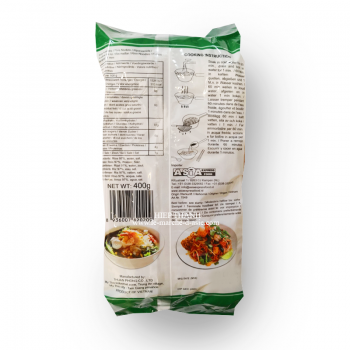 Vermicelles de riz, Bánh phở, S (1mm), 400g, Bamboo tree Hiệu Ba Cây Tre, sachet de dos Vermicelles de riz, Bánh phở, S (1mm), 400g, Bamboo tree Hiệu Ba Cây Tre, sachet de dos