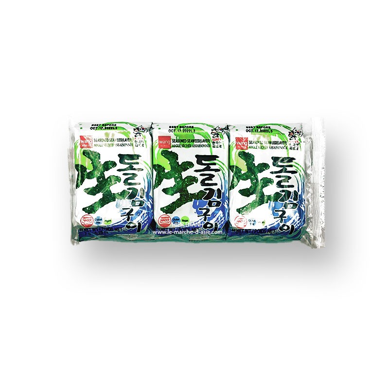 Algues nori séchées croustillantes ( Packs 7g x3) - 7g x 3 - Wang Korea