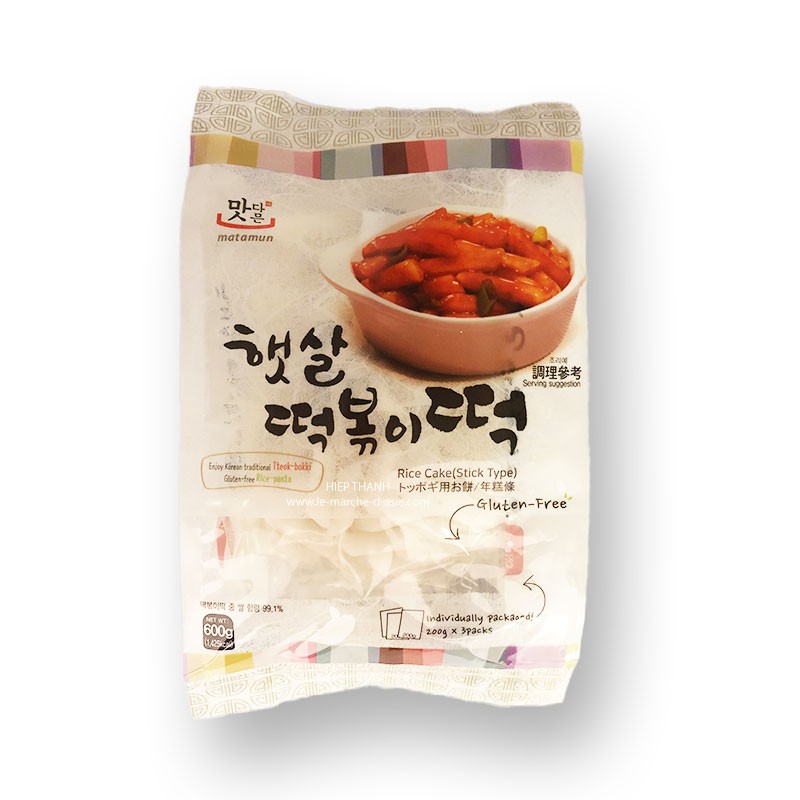 Gâteaux de riz ttoekbokki en batônnets - Matamun