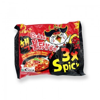 Nouilles ramen Buldak 3x spicy - Poulet épicé en x3 plus épicée, 140G  (SAMYANG)