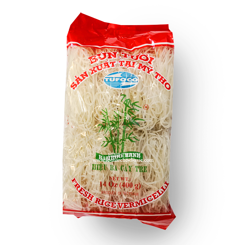 Vermicelles de riz Bún tươi , 400g (8 portions) , Bamboo tree, Hiệu Ba Cây Tre