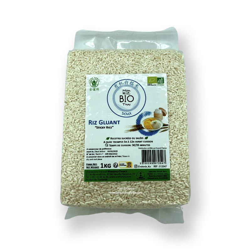 Riz gluant doux bio Thai 1kg - Fine Tonic Riz gluant doux bio Thai 1kg - Fine Tonic