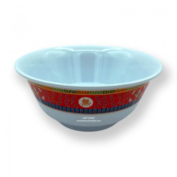 grand bol chinois évasé pour soupe et ramen en mélamine motif rouge