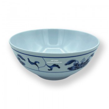 grand bol chinois pour soupe et ramen en mélamine motif bleu