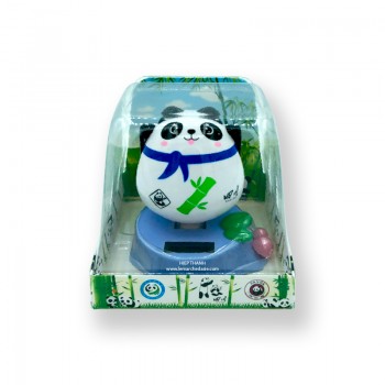 Figurine solaire panda motif bleu animé