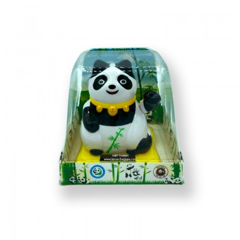 Figurine solaire panda motif jaune patte animée