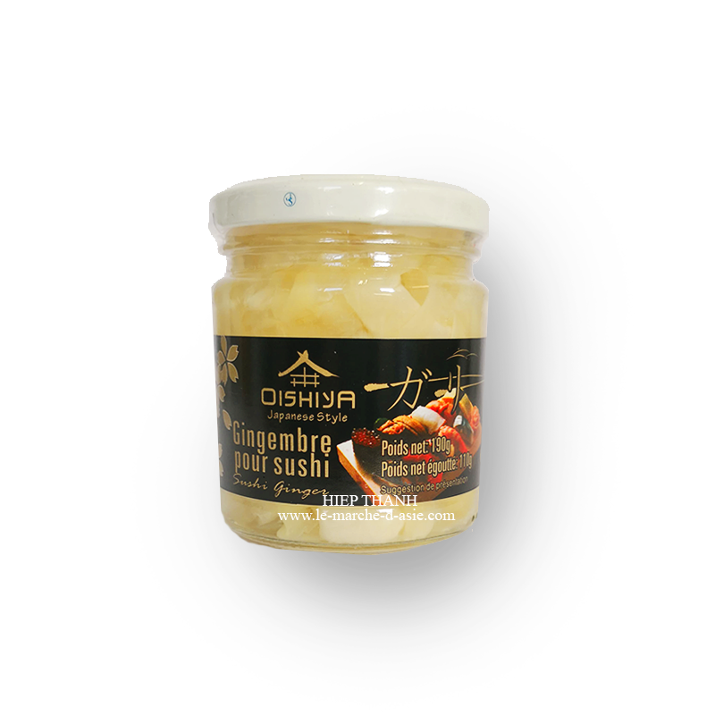 Gingembre pour sushi 190g (sans colorant) - Oishiya Gingembre pour sushi 190g (sans colorant) - Oishiya